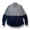 vista frontal de la sobrecamisa bicolor scuba de ferdy ferdystreetwear
