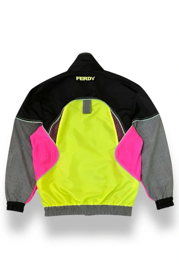 espalda de la chaqueta vórtice multicolor neón espalda de la chaqueta vórtice multicolor neón de ferdy ferdystreetwear