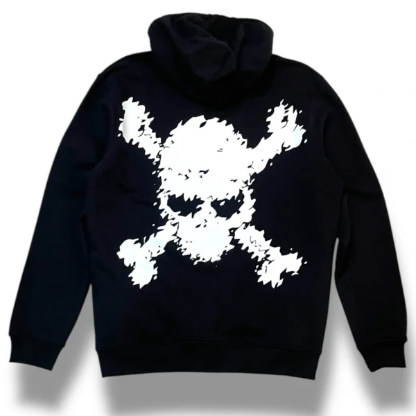 espalda del hoodie calavera distorsionada de ferdy ferdystreetwear