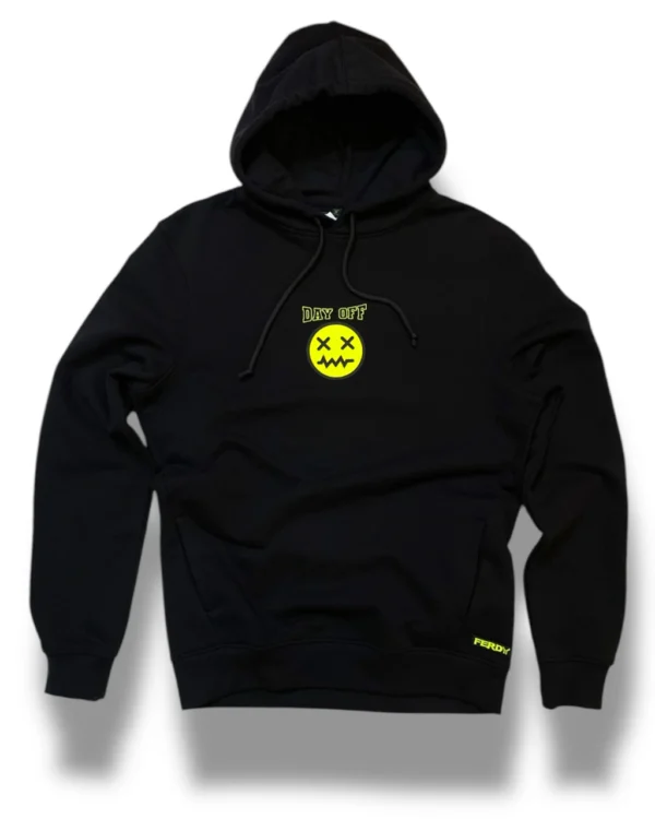 hoodie day off de color negro de ferdy ferdystreetwear