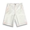 Bermudas “Los cachelos”- Blanco off costuras rojas