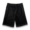 Bermudas Oversize - Denim encerado negro costuras irregulares