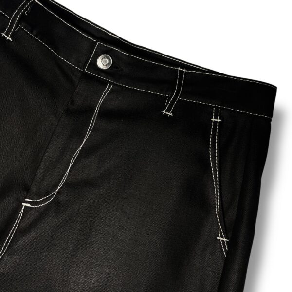 Bermudas Oversize - Denim encerado negro costuras irregulares