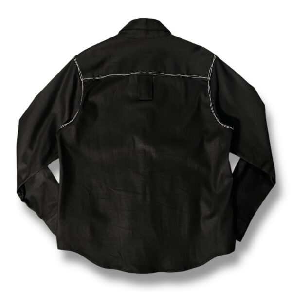 Sobrecamisa - Denim encerado negro costuras irregulares