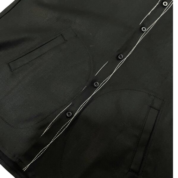 Sobrecamisa - Denim encerado negro costuras irregulares