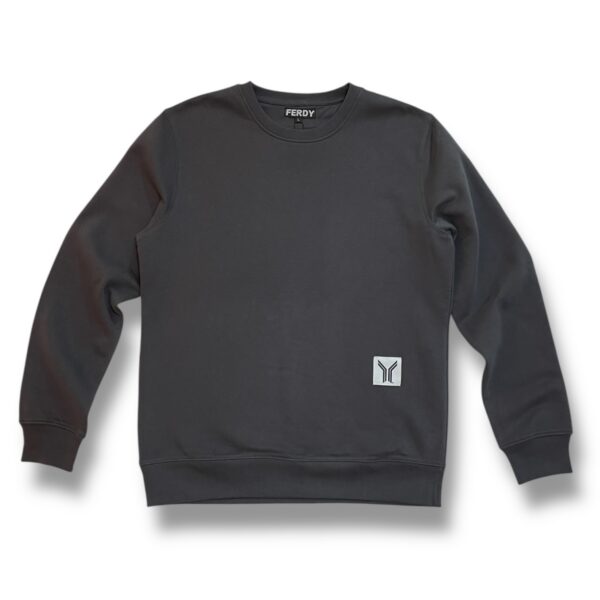 Sudadera sin capucha Básica - Gris Asfalto