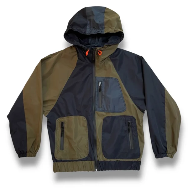 chaqueta impermeable verde y azul de ferdystreetwear