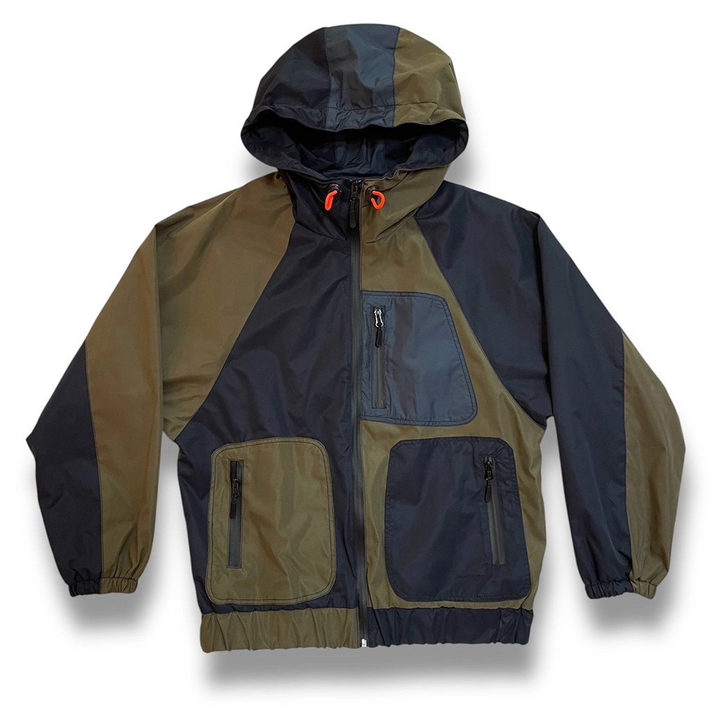 chaqueta impermeable verde y azul de ferdystreetwear