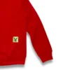 detalle de la manga sudadera sin capucha básica roja de ferdystreetwear