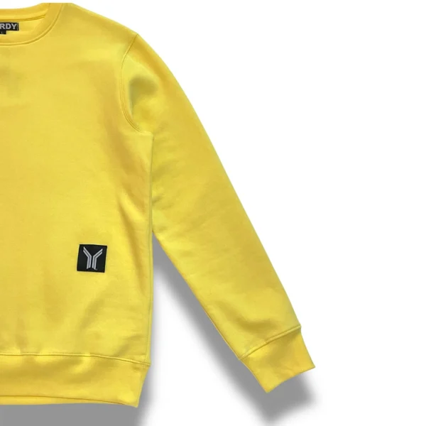 detalle de la sudadera sin capucha básica amarillo de ferdystreetwear
