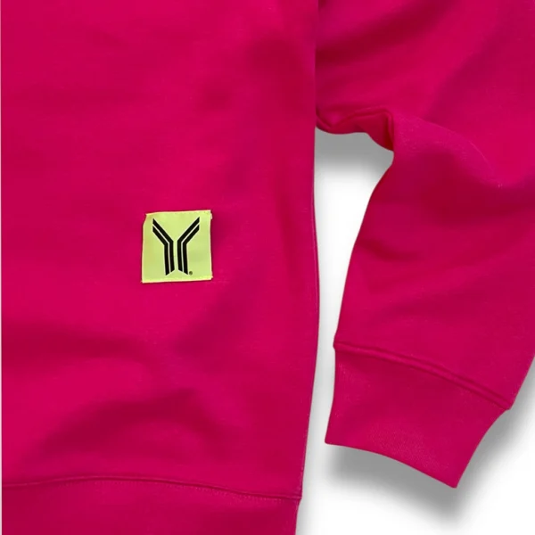 detalle de la sudadera sin capucha básica magenta de ferdystreetwear