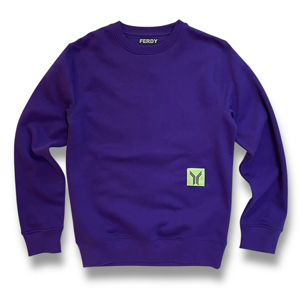 sudadera sin capucha básica morada de ferdystreetwear