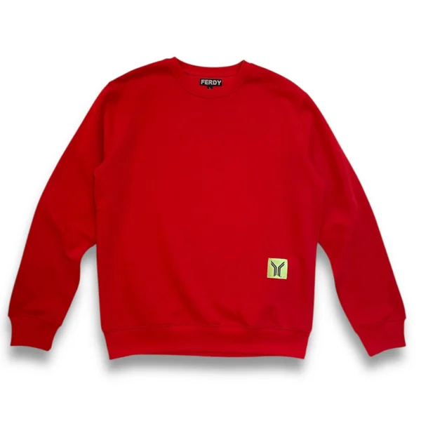sudadera sin capucha básica roja de ferdystreetwear