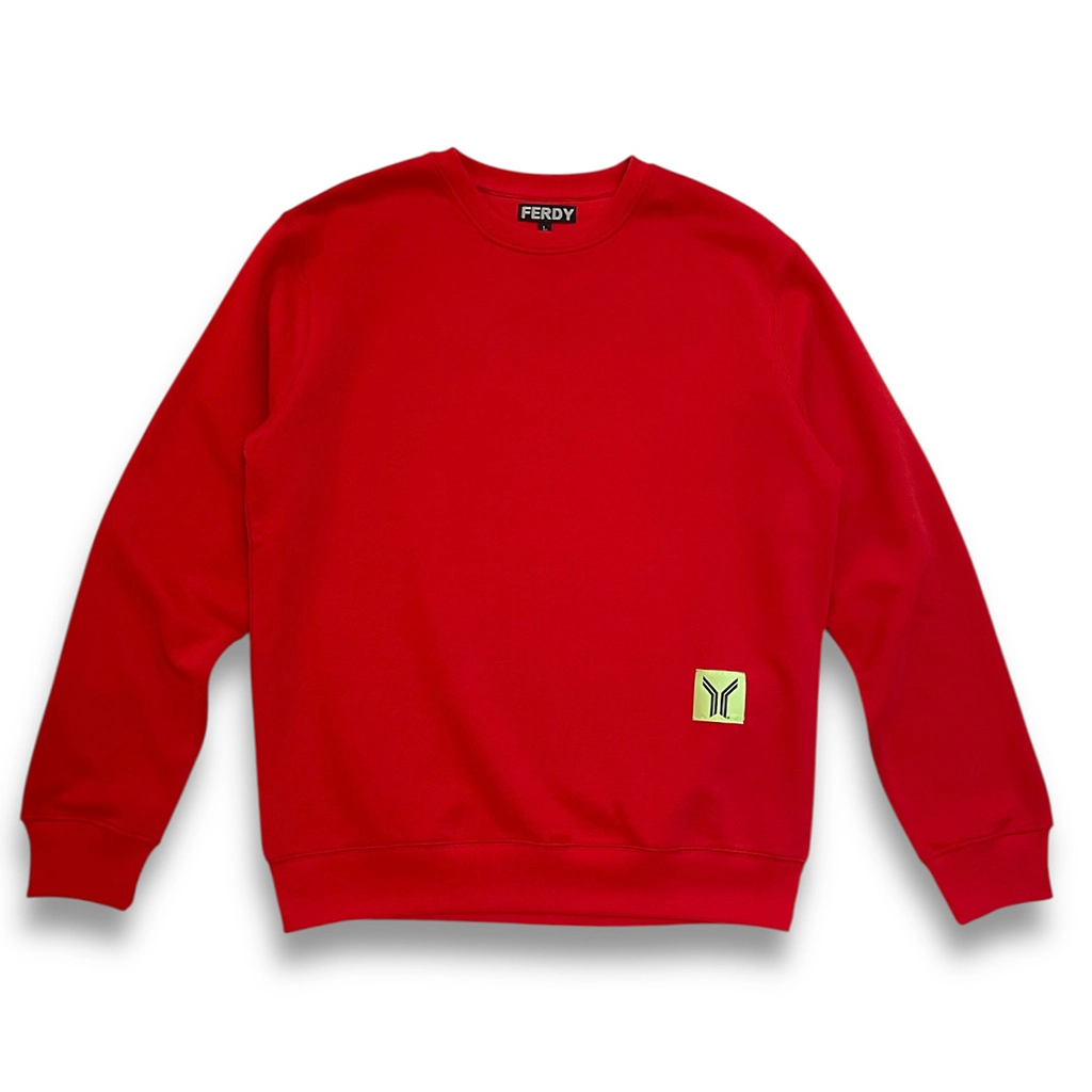 sudadera sin capucha básica roja de ferdystreetwear